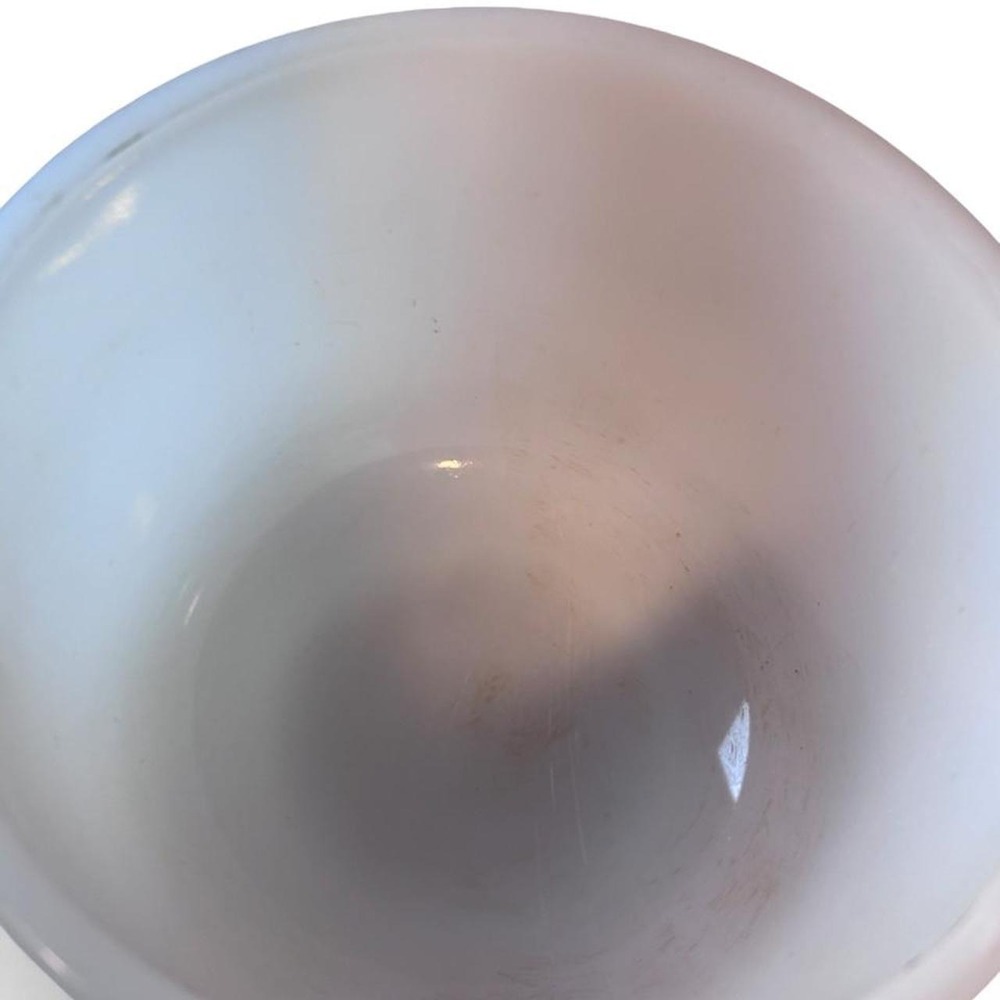 Vintage Glasbake White Milk Glass Spout Mixing Bowl 20CJ Sunbeam Mixmaster - Picture 6 of 8